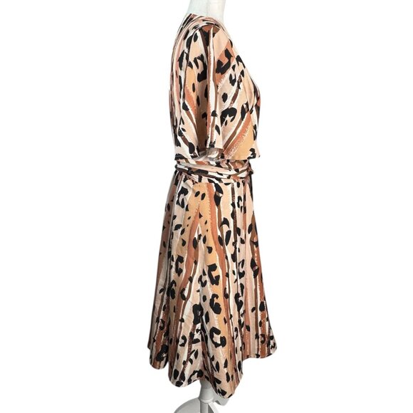 Anthropologie HUTCH Blaise Wrap Mini Dress Animal Print Coffee Women's PLUS 1X - Picture 6 of 8